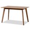 Baxton Studio Euclid Mid-Century Modern Sand Fabric and Walnut Brown Finished Wood 5-Piece Dining Set 184-11648-11644-Zoro - alternate 5